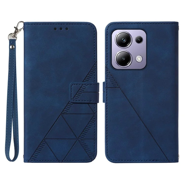 YB Imprinting Series-1 For Xiaomi Redmi Note 13 Pro 4G / Poco M6 Pro 4G Case with Strap PU Leather Stand Phone Cover