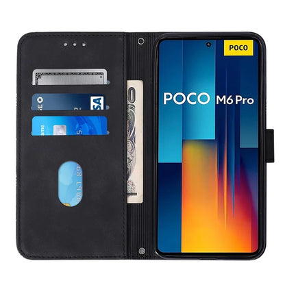 YB Imprinting Series-1 For Xiaomi Redmi Note 13 Pro 4G / Poco M6 Pro 4G Case with Strap PU Leather Stand Phone Cover
