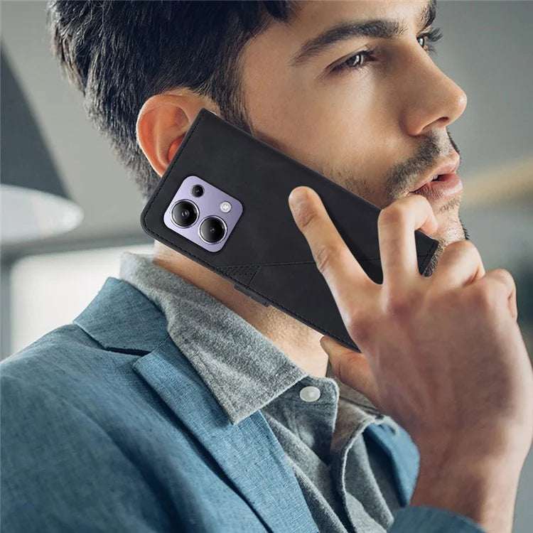 YB Imprinting Series-1 For Xiaomi Redmi Note 13 Pro 4G / Poco M6 Pro 4G Case with Strap PU Leather Stand Phone Cover