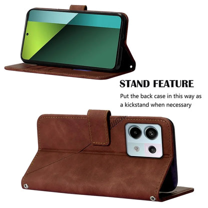 YB Imprinting Series-2 for Xiaomi Redmi Note 13 Pro 5G / Poco X6 5G Case Leather Phone Cover with Crossbody Strap