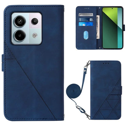 YB Imprinting Series-2 for Xiaomi Redmi Note 13 Pro 5G / Poco X6 5G Case Leather Phone Cover with Crossbody Strap