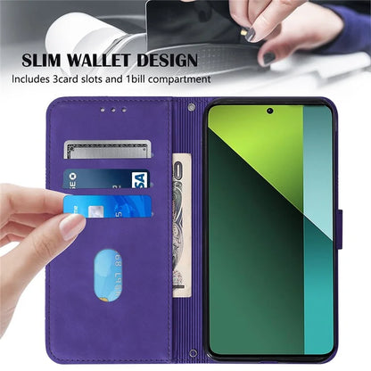 YB Imprinting Series-2 for Xiaomi Redmi Note 13 Pro 5G / Poco X6 5G Case Leather Phone Cover with Crossbody Strapish Green