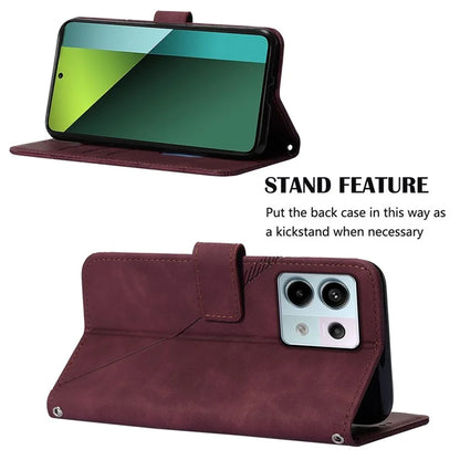 YB Imprinting Series-2 for Xiaomi Redmi Note 13 Pro 5G / Poco X6 5G Case Leather Phone Cover with Crossbody Strap