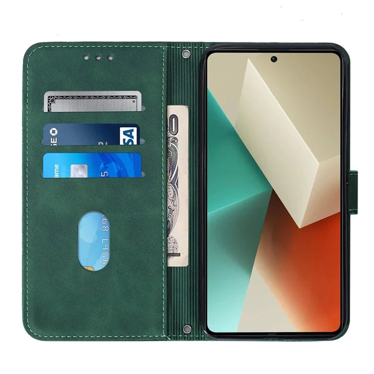 YB Imprinting Series-2 for Xiaomi Redmi Note 13 5G (Global) Case Crossbody Strap Wallet PU Leather Phone Cover