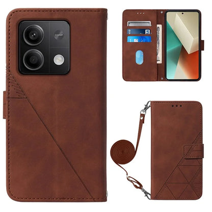 YB Imprinting Series-2 for Xiaomi Redmi Note 13 5G (Global) Case Crossbody Strap Wallet PU Leather Phone Cover