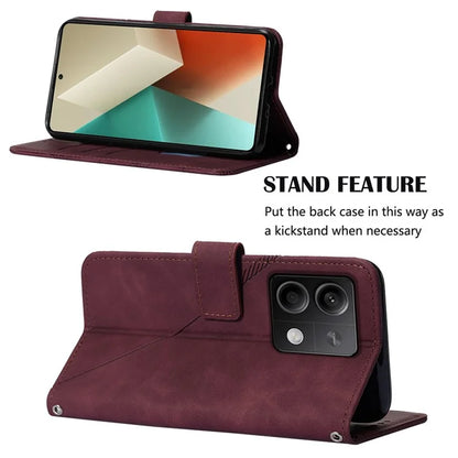 YB Imprinting Series-2 for Xiaomi Redmi Note 13 5G (Global) Case Crossbody Strap Wallet PU Leather Phone Cover