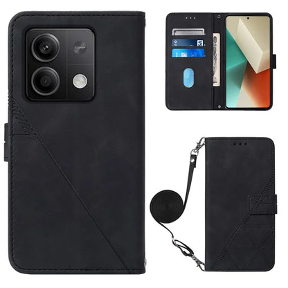 YB Imprinting Series-2 for Xiaomi Redmi Note 13 5G (Global) Case Crossbody Strap Wallet PU Leather Phone Cover
