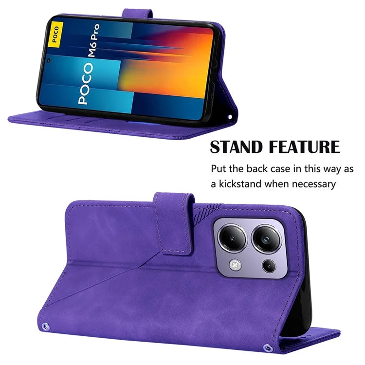 YB Imprinting Series-2 for Xiaomi Redmi Note 13 Pro 4G / Poco M6 Pro 4G Case Crossbody Design Leather Wallet Phone Cover