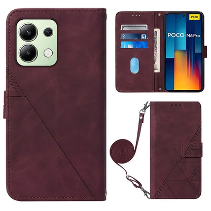 YB Imprinting Series-2 for Xiaomi Redmi Note 13 Pro 4G / Poco M6 Pro 4G Case Crossbody Design Leather Wallet Phone Cover