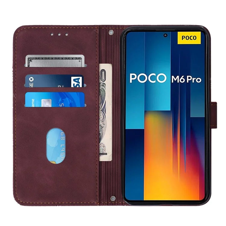 YB Imprinting Series-2 for Xiaomi Redmi Note 13 Pro 4G / Poco M6 Pro 4G Case Crossbody Design Leather Wallet Phone Cover