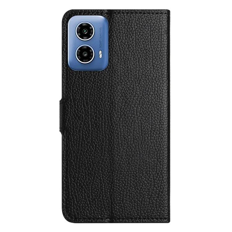 Cell Phone Cover for Motorola Moto G24 Power Case Litchi Texture PU Leather Stand Wallet