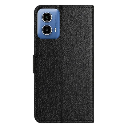 Cell Phone Cover for Motorola Moto G24 Power Case Litchi Texture PU Leather Stand Wallet