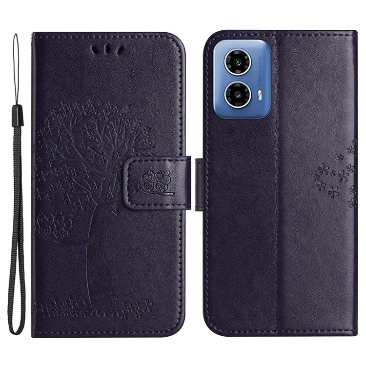For Motorola Moto G24 Power Imprinted Pattern Wallet Phone Case PU Leather Phone Cover