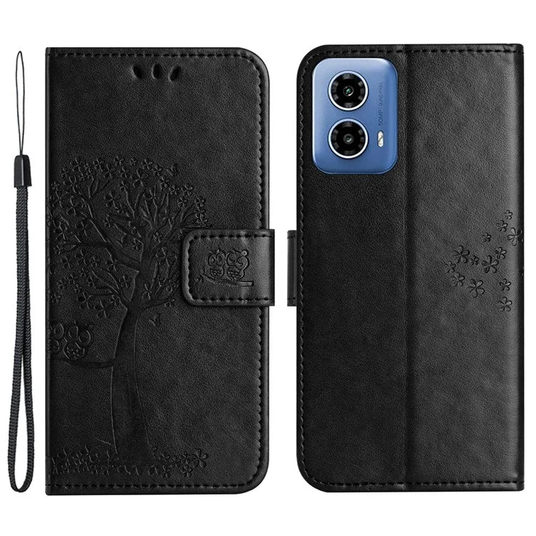 For Motorola Moto G24 Power Imprinted Pattern Wallet Phone Case PU Leather Phone Cover
