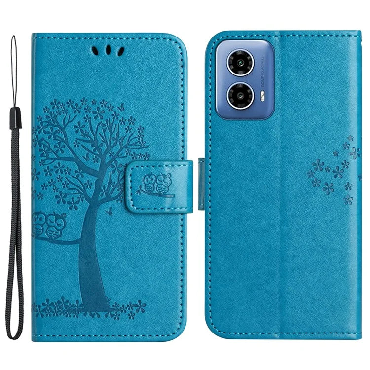 For Motorola Moto G24 Power Imprinted Pattern Wallet Phone Case PU Leather Phone Cover