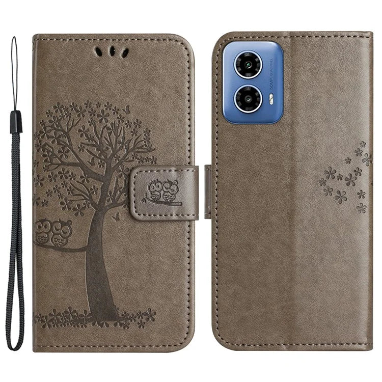 For Motorola Moto G24 Power Imprinted Pattern Wallet Phone Case PU Leather Phone Cover