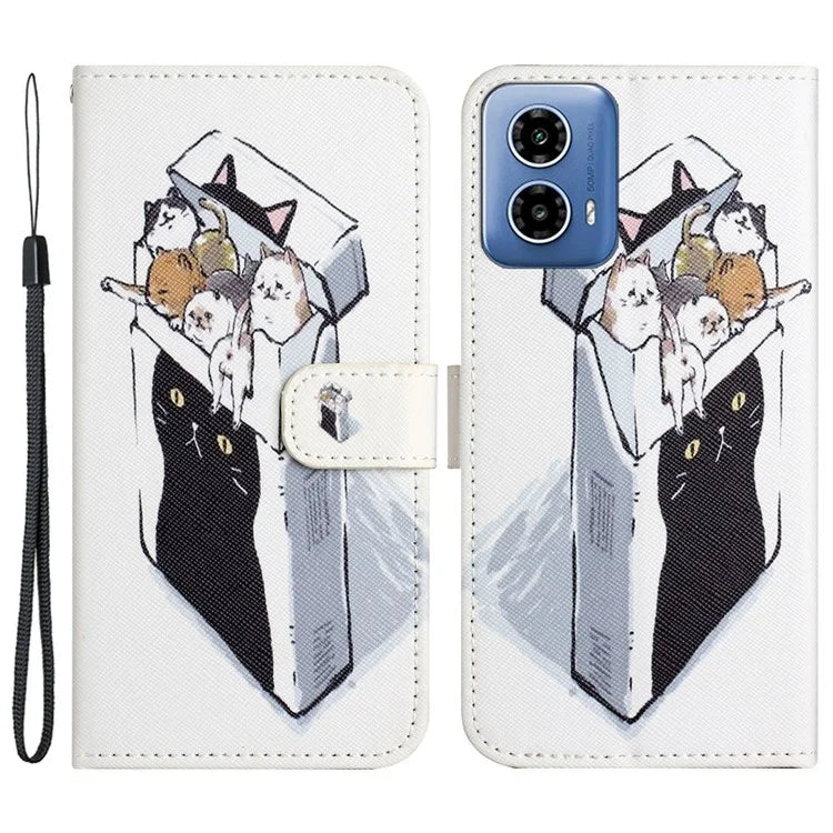 For Motorola Moto G24 Power Phone Case 3D Pattern Leather Wallet Cover