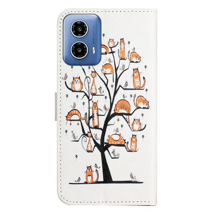 For Motorola Moto G24 Power Phone Case 3D Pattern Leather Wallet Cover