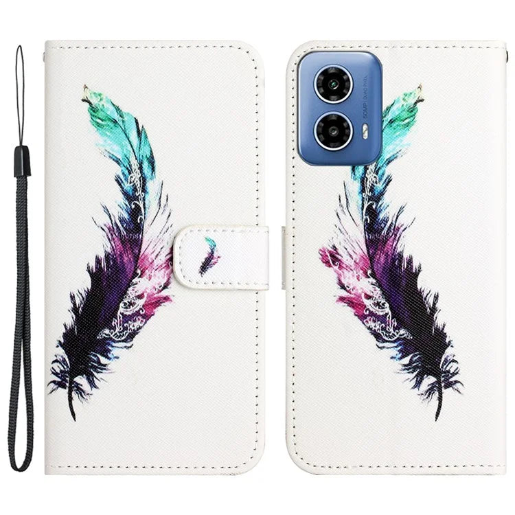 For Motorola Moto G24 Power Phone Case 3D Pattern Leather Wallet Cover