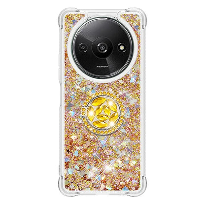 YB Quicksand Series-7 For Xiaomi Redmi A3 Case Floating Sequins Kickstand TPU Phone Cover