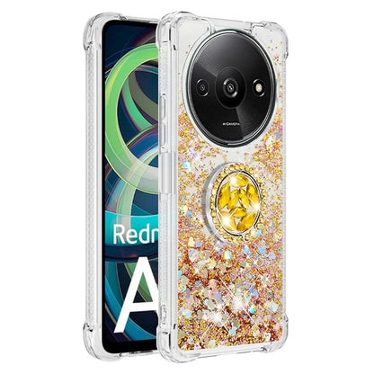YB Quicksand Series-7 For Xiaomi Redmi A3 Case Floating Sequins Kickstand TPU Phone Cover
