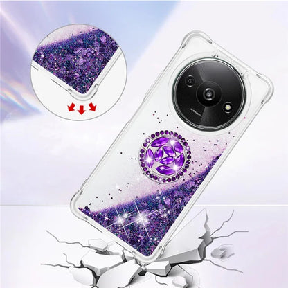 YB Quicksand Series-7 For Xiaomi Redmi A3 Case Floating Sequins Kickstand TPU Phone Cover