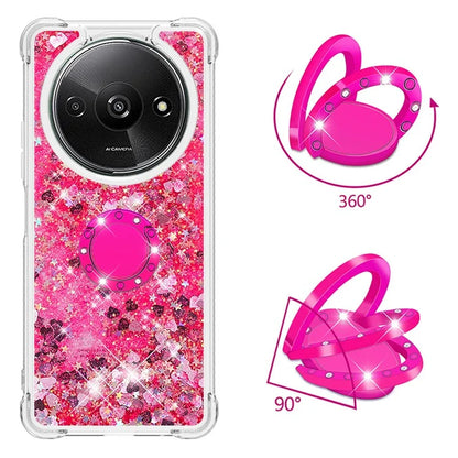 YB Quicksand Series-7 For Xiaomi Redmi A3 Case Floating Sequins Kickstand TPU Phone Cover