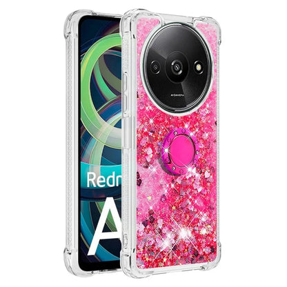 YB Quicksand Series-7 For Xiaomi Redmi A3 Case Floating Sequins Kickstand TPU Phone Cover