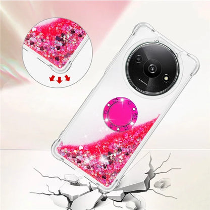 YB Quicksand Series-7 For Xiaomi Redmi A3 Case Floating Sequins Kickstand TPU Phone Cover