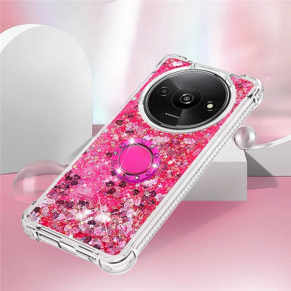 YB Quicksand Series-7 For Xiaomi Redmi A3 Case Floating Sequins Kickstand TPU Phone Cover