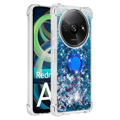 YB Quicksand Series-7 For Xiaomi Redmi A3 Case Floating Sequins Kickstand TPU Phone Cover