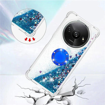 YB Quicksand Series-7 For Xiaomi Redmi A3 Case Floating Sequins Kickstand TPU Phone Cover