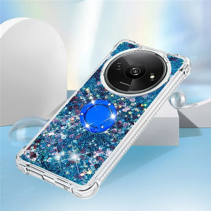 YB Quicksand Series-7 For Xiaomi Redmi A3 Case Floating Sequins Kickstand TPU Phone Cover