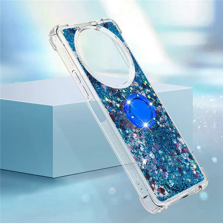 YB Quicksand Series-7 For Xiaomi Redmi A3 Case Floating Sequins Kickstand TPU Phone Cover