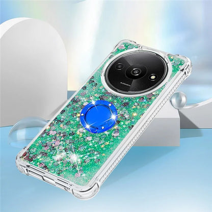 YB Quicksand Series-7 For Xiaomi Redmi A3 Case Floating Sequins Kickstand TPU Phone Cover