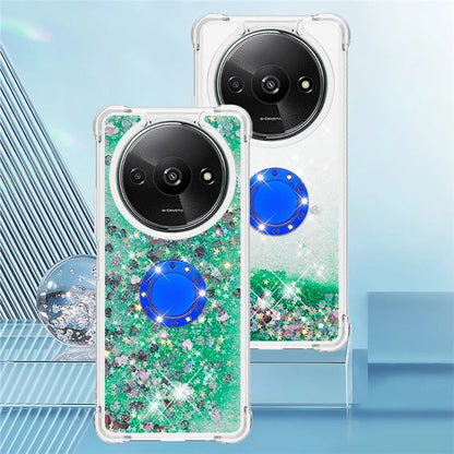 YB Quicksand Series-7 For Xiaomi Redmi A3 Case Floating Sequins Kickstand TPU Phone Cover