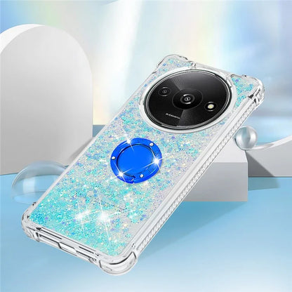 YB Quicksand Series-7 For Xiaomi Redmi A3 Case Floating Sequins Kickstand TPU Phone Cover