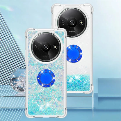 YB Quicksand Series-7 For Xiaomi Redmi A3 Case Floating Sequins Kickstand TPU Phone Cover