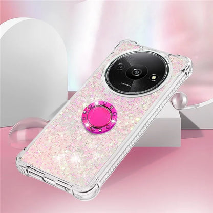 YB Quicksand Series-7 For Xiaomi Redmi A3 Case Floating Sequins Kickstand TPU Phone Cover