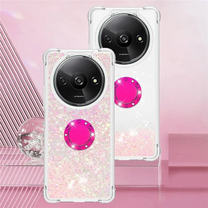 YB Quicksand Series-7 For Xiaomi Redmi A3 Case Floating Sequins Kickstand TPU Phone Cover