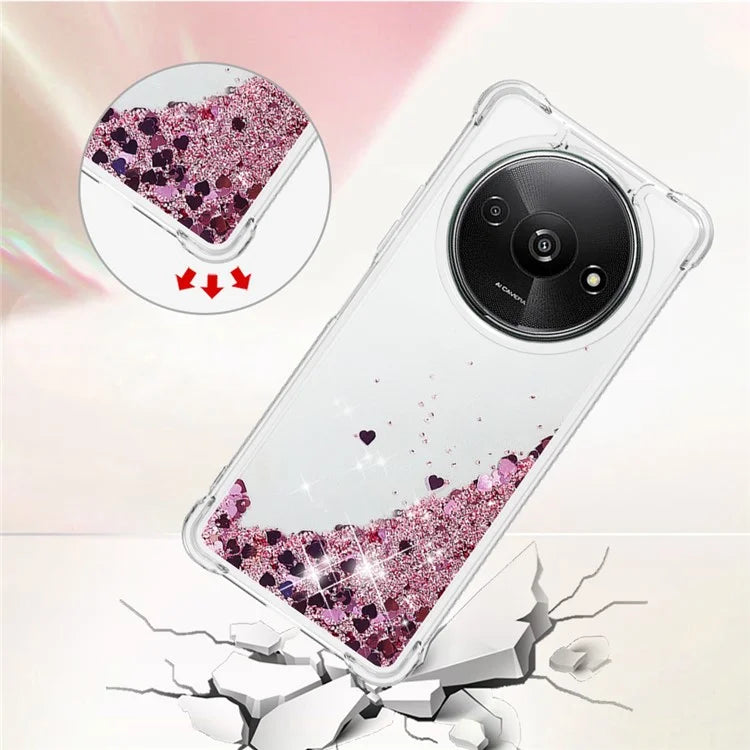 YB Quicksand Series-1 For Xiaomi Redmi A3 Case Glitter Liquid TPU Shockproof Phone Cover