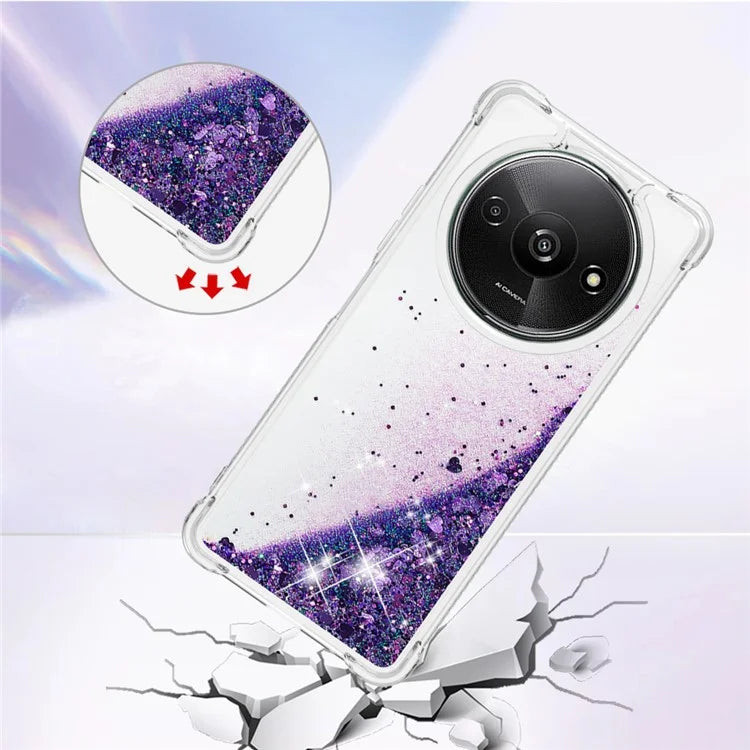 YB Quicksand Series-1 For Xiaomi Redmi A3 Case Glitter Liquid TPU Shockproof Phone Cover