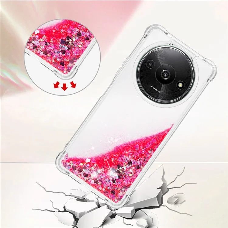 YB Quicksand Series-1 For Xiaomi Redmi A3 Case Glitter Liquid TPU Shockproof Phone Cover