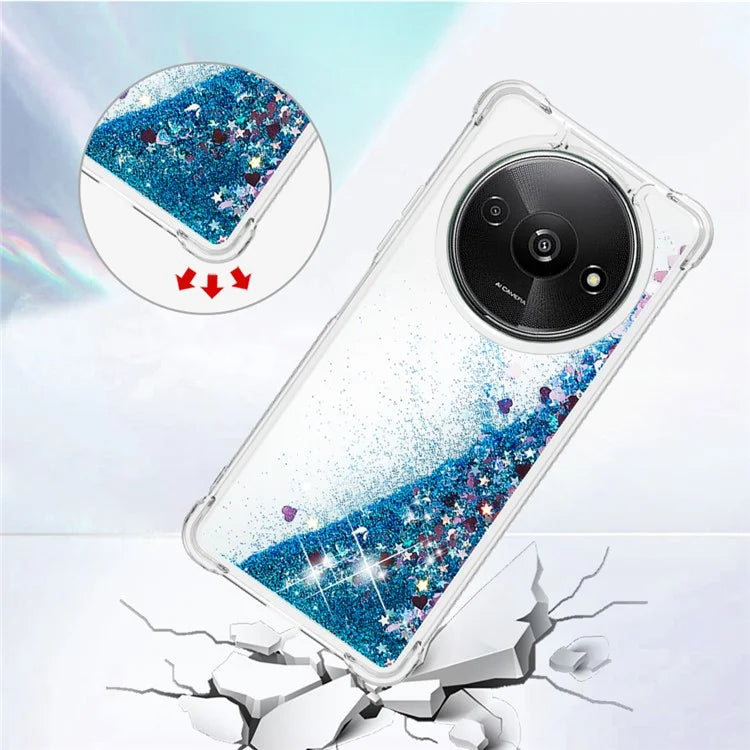 YB Quicksand Series-1 For Xiaomi Redmi A3 Case Glitter Liquid TPU Shockproof Phone Cover