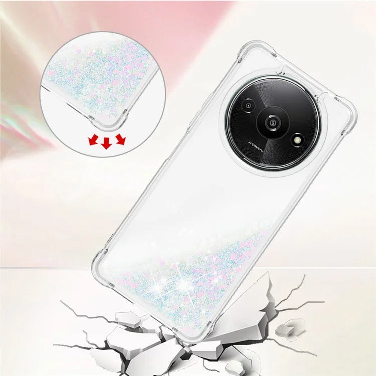 YB Quicksand Series-1 For Xiaomi Redmi A3 Case Glitter Liquid TPU Shockproof Phone Cover