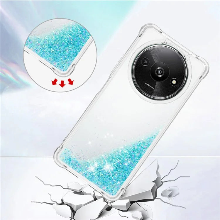 YB Quicksand Series-1 For Xiaomi Redmi A3 Case Glitter Liquid TPU Shockproof Phone Cover