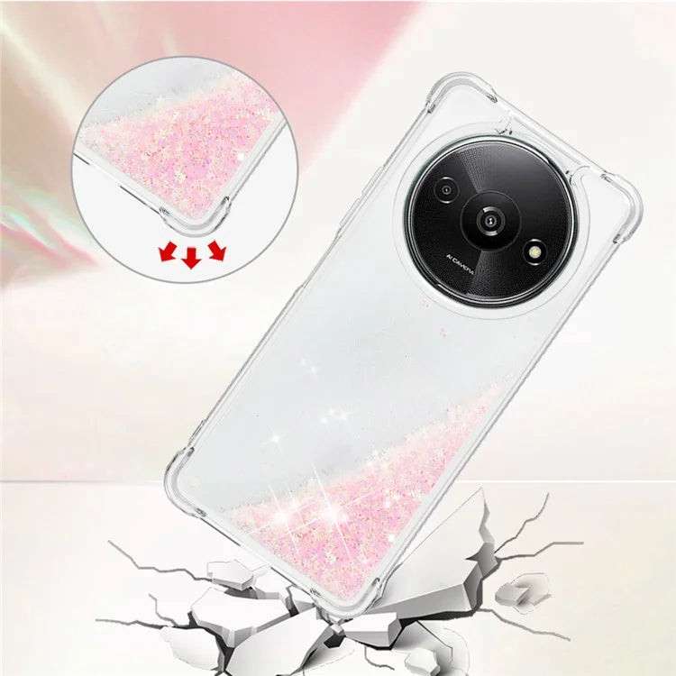 YB Quicksand Series-1 For Xiaomi Redmi A3 Case Glitter Liquid TPU Shockproof Phone Cover