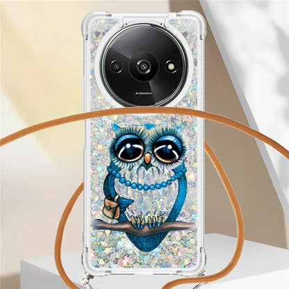 YB Quicksand Series-5 for Xiaomi Redmi A3 Case Liquid Sparkle TPU Pattern Lanyard Phone Cover