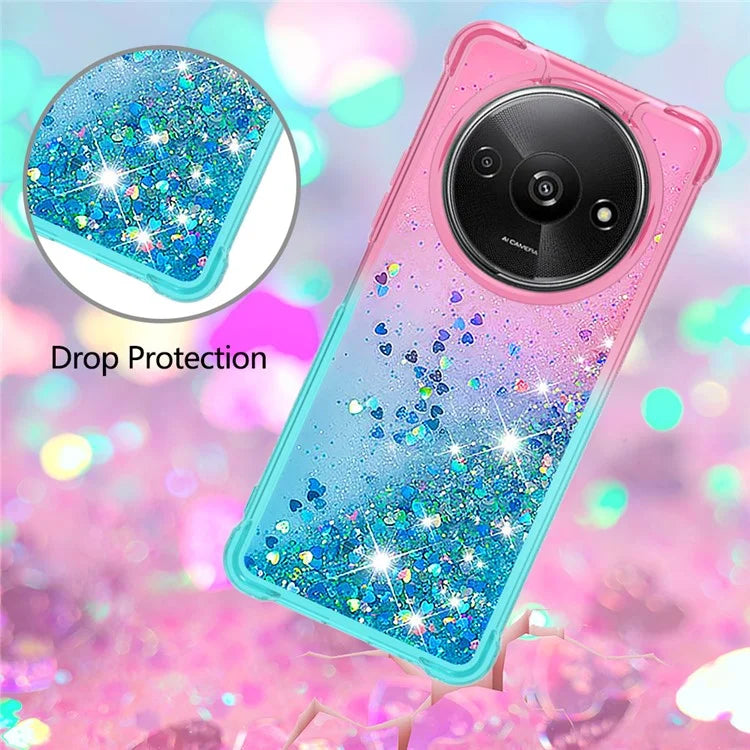 YB Quicksand Series-3 for Xiaomi Redmi A3 Case Sparkle Sequin Soft TPU  Phone Cover