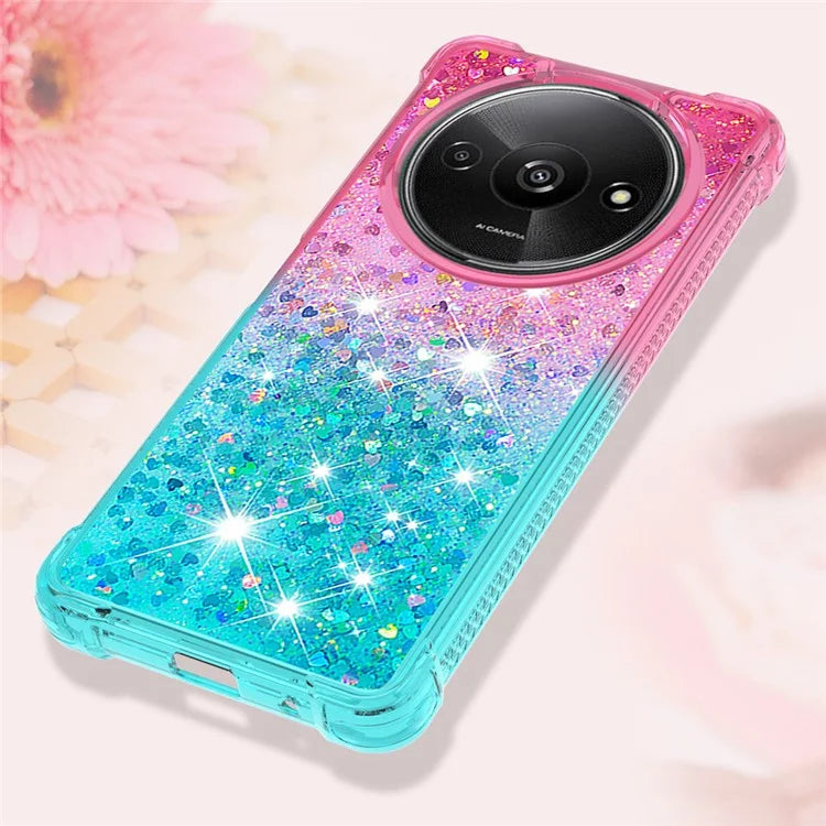 YB Quicksand Series-3 for Xiaomi Redmi A3 Case Sparkle Sequin Soft TPU  Phone Cover